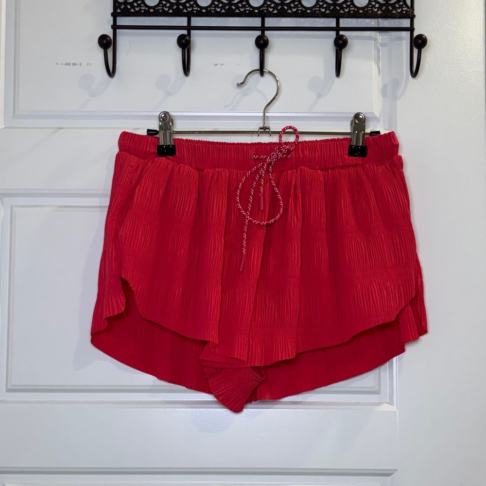 Free People Movement Pink Pleated Shorts Small Flowy Athletic Lounge